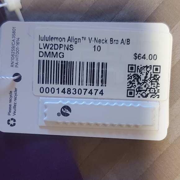 BRAND NEW Align™ V-Neck Bra Light Support In Dramatic Magenta A/B Cup Size 10 - Picture 4 of 7